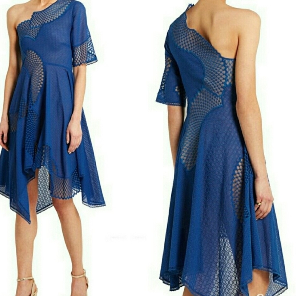 Stella McCartney One-Shoulder Blue Dress